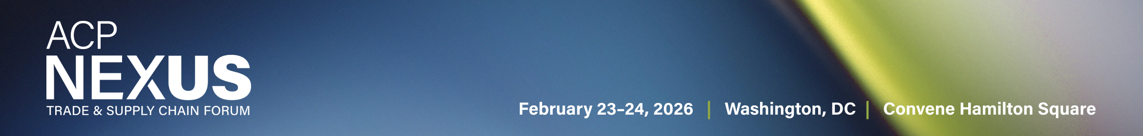 ACP NEXUS Trade & Supply Chain Forum Main banner